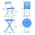 thumbnail image 2 of 3 Pieces Patio Bistro Set for Outdoor, Bistro Table and Chairs Set of 2, Waterproof Folding Coffee Table and Chairs Sets, Foldable Small Patio Furniture Set for Porch/Lawn/Balcony/Apartments(Blue), 2 of 9
