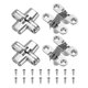 thumbnail image 1 of Uxcell 4 Paquete de Bisagras de Puerta de Armario Ocultas, 1.65" x 0.49" Bisagra Cruzada Concebida de 180 Grados para Caja de Madera Puerta Invisible, Plata, 1 of 6