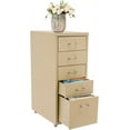thumbnail image 5 of 5 Drawer File Cabinet, Mobile Classification Storage Cabinet Filing Cabinets for Home Office, Metal Vertical File Storage Cabinet with Casters (Beige), 5 of 9