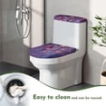 thumbnail image 5 of Yuyamidu Flower Toilet Lid Covers Elongated Lids Dust Cover Butterfly Toilet Tank Lid Covers, 2 Pieces Soft Toilet Protector Cover Fits Most Toilet Tanks and Lids, Purple, 5 of 7