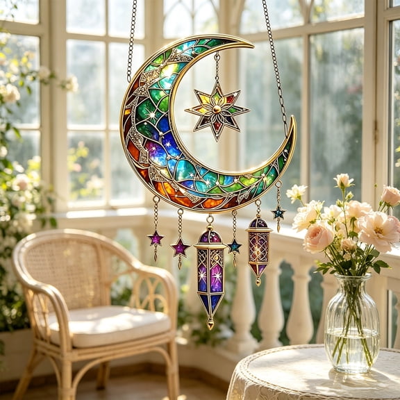 Bohemian Style Woven Dreamcatcher Hanging Pendant, Boho Chic Wall Art Ornament, Decorative Dream Catcher for Home Bedroom Window Balcony Garden Patio Indoor Outdoor Decoration Gift, B