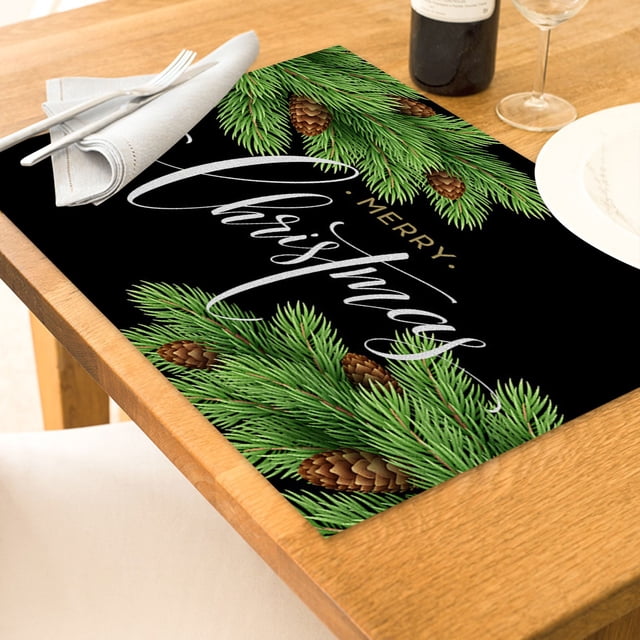 Cqxid Ensemble de Table à Moins de 5$ Napperons de Noël Rustiques Vintage Lavables