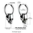 thumbnail image 6 of Bandmax Stainless Steel Unisex Skull Huggie Earrings Retro Vintage Skull Head Hinged Hoop Earrings Gothic Skeleton Ear Jewelry for Halloween, 6 of 7
