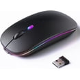 thumbnail image 2 of Wireless Bluetooth  – Rechargeable, Silent, Dual Mode (Bluetooth 5.2 & USB) with LED Lights – Portable for Laptop, Desktop, & Tablet(Black), 2 of 8