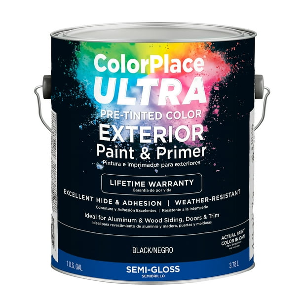 ColorPlace Ultra SemiGloss Exterior Black Paint and
