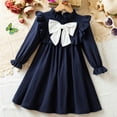 thumbnail image 2 of Jamsmile Toddler Girls Dress Girls Autumn Winter Dress With Bow Detail Long Sleeve Style School Party Gown Toddlers And Kids, 2 of 9