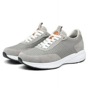 CMR CHAMARIPA Mens Elevator Sneakers - Stylish Height Increasing Shoes - Gray Suede Leather Sneakers 8 CM / 3.15 Inches