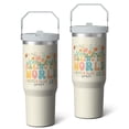 thumbnail image 2 of 1pc 50 years old 30oz Tumbler with Straw & Handle - Insulated Stainless Steel Cup | Holiday Gift for Man Women (Christmas, Valentine's, Birthday), 2 of 7