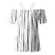 thumbnail image 4 of Blusa informal de manga corta con cuello en V y encaje con hombros descubiertos para mujer OAVQHLG3B Store  lin121212, 4 of 5