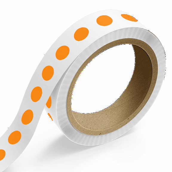 JAM Paper Standard Round Label Rolls, Circular, 0.75 Inch, Neon Orange, 125 Labels/Roll