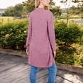 thumbnail image 5 of Women's Open Front Ribbed Knit Cardigan with Front Pockets - Small, Mauve Pink, 5 of 7