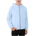 thumbnail image 3 of UQJfacai Kids Active Zipper Lightweight Sun Protection Jacket Boys Girls Hooded Cooling Shirt Pockets Fishing Running Outdoor 1-15 Years, 3 of 8