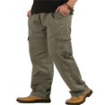 thumbnail image 1 of Opperiaya Men?s Loose Cargo Pants Elastic Waist Solid Color Work Pants, 1 of 9