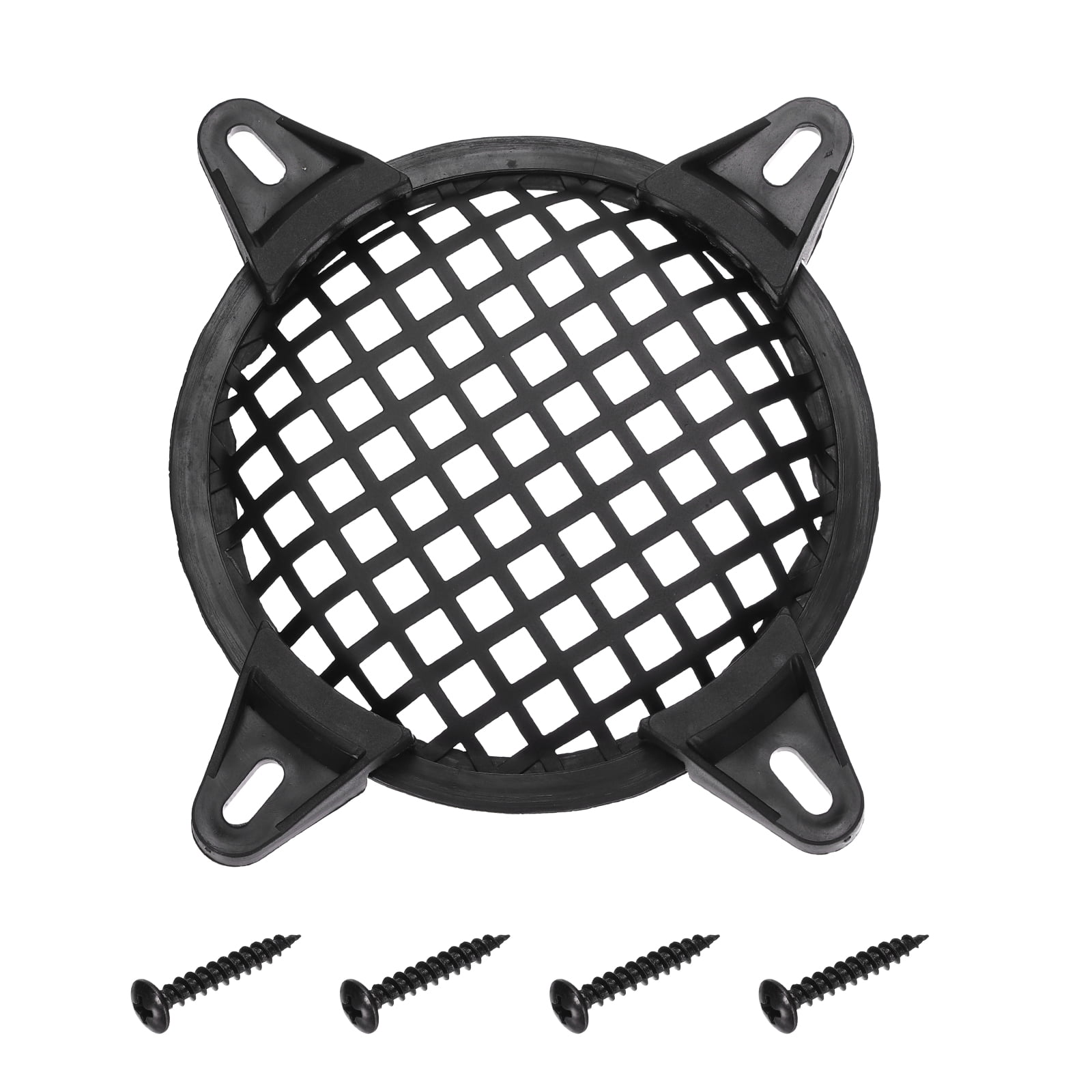 Uxcell 6" Speaker Grill Cover Subwoofer Metal Mesh Cover Black Two-Piece Design Universal Speaker Grill with Rubber Frame Mounting Screws for Home Theater Car Audio Woofer, Hexagonal Grid
