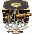 thumbnail image 3 of Antique Nautical Brass Ship Astrolabe Sextant with Wooden Box, 3 of 5