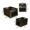 thumbnail image 5 of Cutout Design Wooden Box with Chalkboard Inserts, Set of 3, Brown and Black, 5 of 5