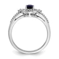 thumbnail image 5 of 925 Sterling Silver Rhodium-Plated Created Sapphire and Diamond Ring Size 5, 5 of 6