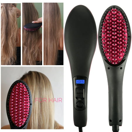 Hot Hair Straightener Brush Comb Electric Hair Care Ceramic Straighteners Brush Simply Straight Digital Ceramic Comb Hair (Best Electric Hot Comb For Black Hair)