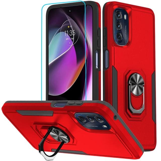 Funda para teléfono M MAIKEZI para Motorola Moto G 5G (2022), color rojo, resistente