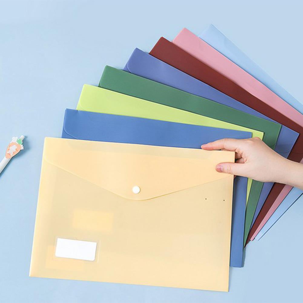 20 x A5 Plastic Wallets Clear Popper Envelope Folders  School Document folder 
