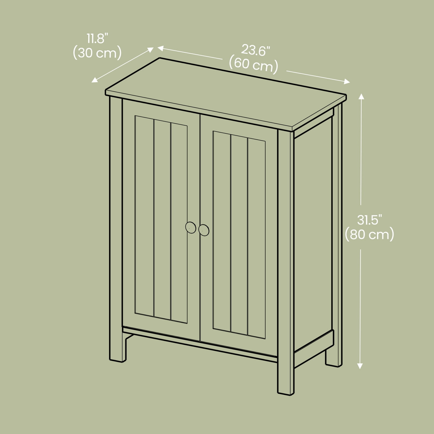 LEDREM Bathroom Cabinets Freestanding, Bathroom Storage Floor Cabinet with Doors and Adjustable Shelves, Dove Gray