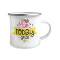 thumbnail image 2 of Make Today Great, Morning Coffee Mug, Inspirational Coffee Mug-12 oz Stainless Steel Enamel Finish White Camper Coffee Mug, 2 of 2