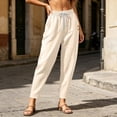 thumbnail image 5 of BLVB Women's Cropped Lounge Pants Lightweight Elastic Waist Tapered Pant with Pockets Summer Casual Loose Trousers, 5 of 7