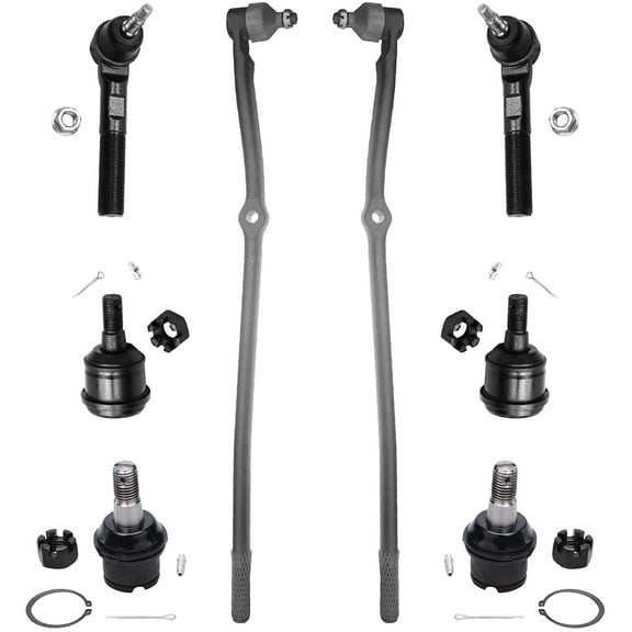 Detroit Axle - 4WD Front 8pc Suspension Kit for 03-08 Dodge Ram 2500 3500, Upper Lower Ball Joints Outer Inner Tie Rods 2003 2004 2005 2006 2007 2008 Replacement