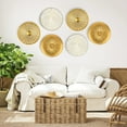 thumbnail image 3 of 3Pcs 12" Gold Wall Decor Metal White Gold Washed Starbursts Radial Plate Wall Art Modern Accent Hanging Wall Home Decorations, 3 of 6