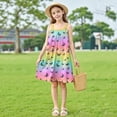 thumbnail image 5 of FAHXNVB Cami Dress for Girls Cute Graphic Print Sleeveless A-Line Swing Casual Dresses Summer Fashion Comfy Beach Dress 4-15 Years, 5 of 8