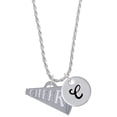 thumbnail image 1 of Delight Jewelry Acrylic 1.25" Silvertone Cheer Megaphone Silvertone Script Initial Disc - C - Charm Necklace, 20"+3", 1 of 4