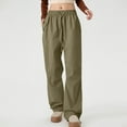 thumbnail image 2 of Thin Straight Leg Work Pants for Women, Wide Leg Long Pants Trousers Slacks, Business Casual Office Professional Style Gifts | CSEONE,Army Green XL, 2 of 9
