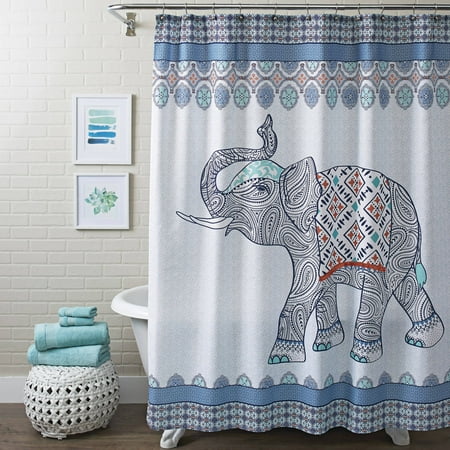 Better Homes & Gardens Global Elephant Shower Curtain, 1 Each