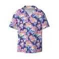thumbnail image 2 of Lsque graffiti style Skull flower print Men's Cuban Collar Short Sleeve Shirt Summer Beachwear Casual Button Down Fashionable Vacation Leisure Shirt-X-Large, 2 of 7