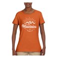 thumbnail image 2 of Matthew 17:20 He Moves Mountains | Womens Christian Graphic T-Shirt, Orange, X-Large, 2 of 3