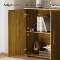 thumbnail image 4 of Wiilayok 31.5 Inch Mid Century Modern Sideboard Buffet Cabinet Oak Arched Doors Storage Credenza Media Console, 4 of 8