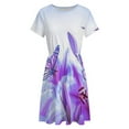 thumbnail image 4 of Purple Butterfly Short Sleeve Dress Women Summer Evening Dresses Ladies Sundress, 4 of 7