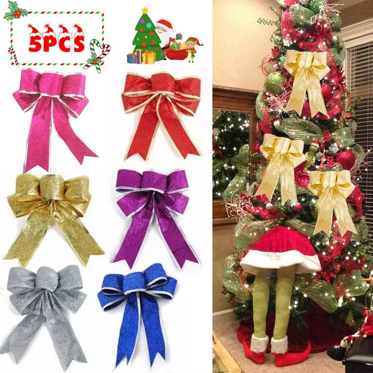 jojofuny 4 Pcs Ribbon Ribbon Christmas Decorative Ribbons Christmas Tree  Ribbons Christmas Bow Ribbon Corona para Ramos Buchones De Flores Ribbon  for