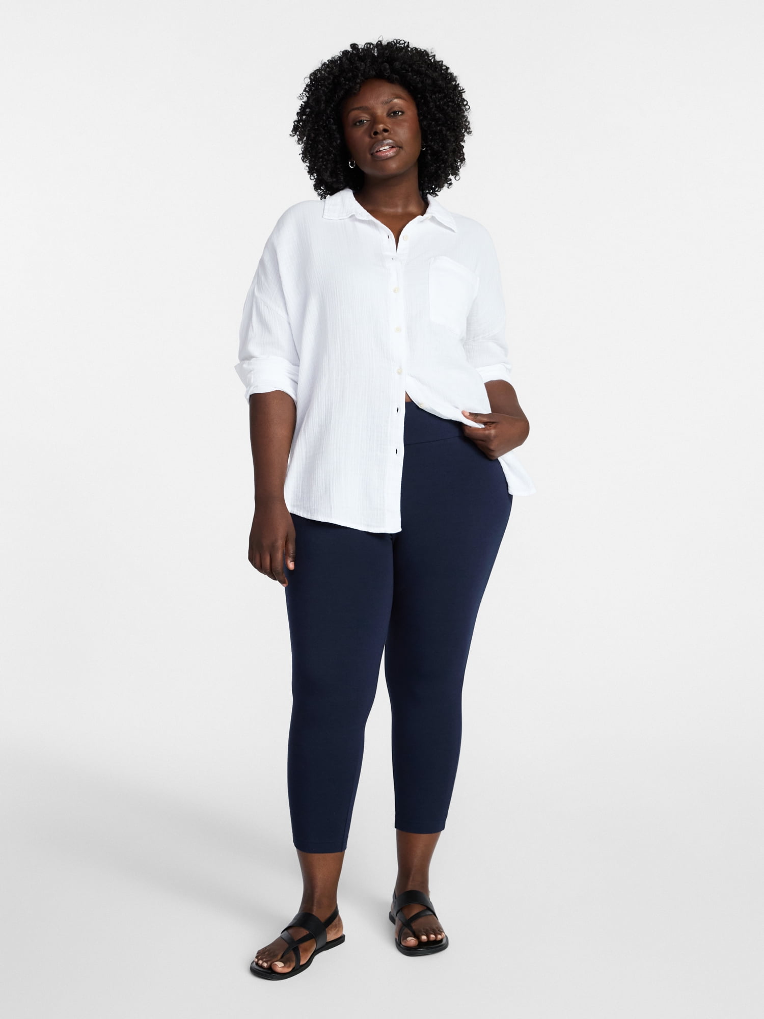 Terra & Sky Women's Plus Capri Legging, Sizes 0X-5X