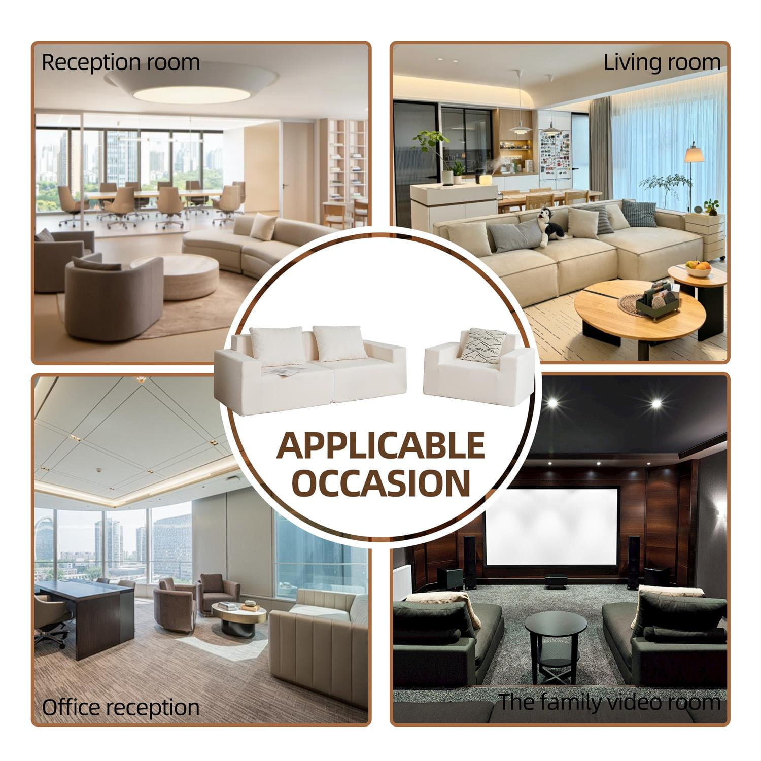 Demi Bonn 74" Cozy Convertible Foam Sofa Chair with Armrests, Machine Washable Cover, Couch Loveseat Twin Size for Living Room, White