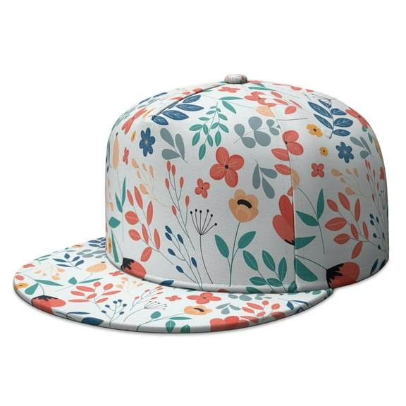 Country Style Floral Snapback - Flat Brim Baseball Hat for All