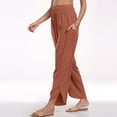 thumbnail image 6 of Abomasnow Womens Wide Leg Palazzo Capri Pants 2025 Summer Casual Loose High Waisted Lounge Flowy Cropped Beach Work Trousers, 6 of 9