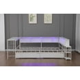 thumbnail image 6 of AENKYO Twin Size Corner Daybed with Desk & Storage, Reversible LED Bed Frame with Charging Station & Drawers, White, 6 of 8