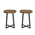 thumbnail image 3 of Ensemble de Table d'Appoint en Bois en Métal Moderne en 2 Pièces - Chêne Rustique, 3 of 5