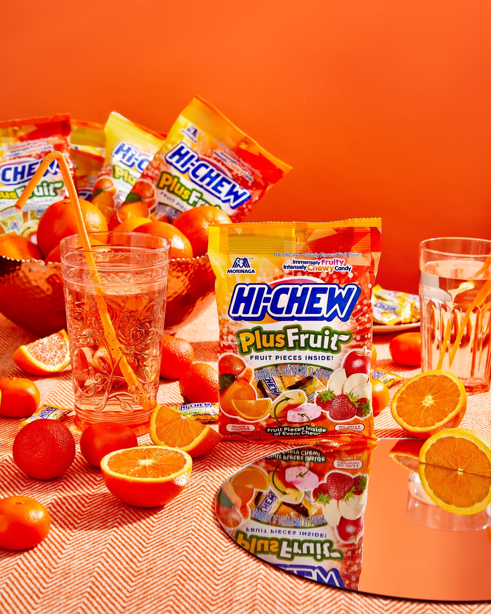 HI-CHEW Plus Fruit Mix, 6 Bags, 2.82oz each - Orange Tangerine Red Apple Strawberry, Unique Fun Soft & Chewy Candy - Immensely Juicy Fruity Candy Flavors, Individually Wrapped for Sharing