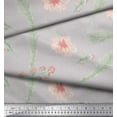 thumbnail image 2 of Soimoi Cotton Voile Fabric Flower & Palm Leaves Watercolor Print Fabric by the Yard 56 Inch Wide, 2 of 3