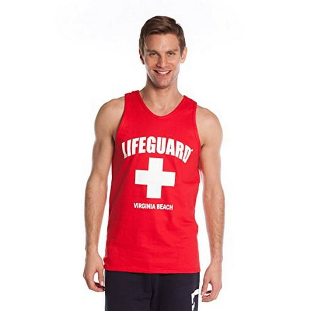 Lifeguard Official Lifeguard Guys Red Basic Design Muscle Tank
