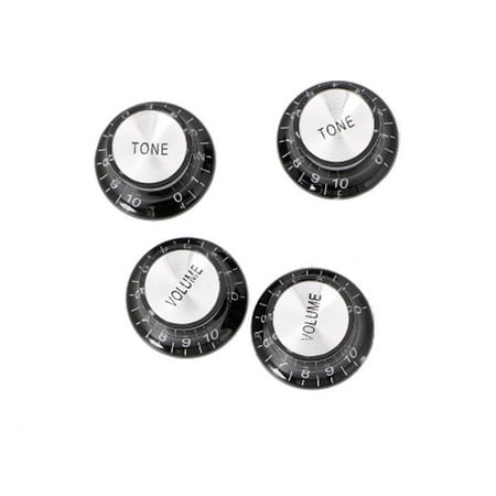 Guitar 2 Tone 2 Volume Control Knobs Silver Top Hat Bell For Gibson Les Paul SG