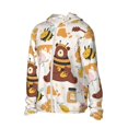 thumbnail image 2 of Pofeuu Cute Bee Honey Jar Hive Bear Print Sun Protection Outdoor Lightweight Full Zip UV Cooling Hoodie Long Sleeve Summer Clothing for Outdoor Hiking-Large, 2 of 5