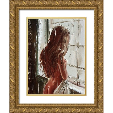 Luniak, Monika 12x14 Gold Ornate Wood Framed with Double Matting Museum Art Print Titled - Where Are You?